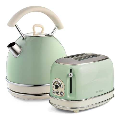 Комплект Ariete Vintage Чайник электрический 2877/04 + тостер 155/14 Green в Miele