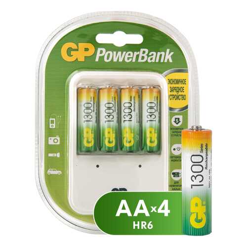 Зарядное устройство + аккумуляторы GP GPPB420GS130-2CR5 AA 4 шт. 1300 mAh в Miele
