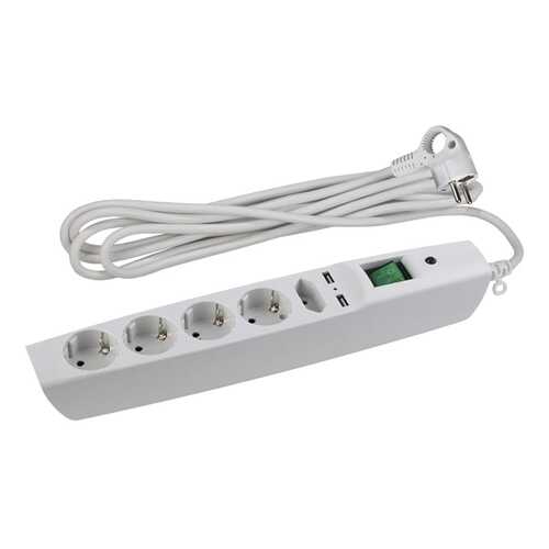 Сетевой фильтр ЭРА SFU-5es-2m-W, 5 розеток, 2 м, White в Miele