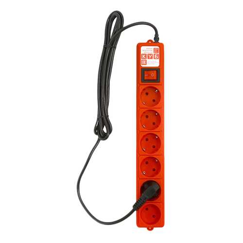 Сетевой фильтр Power Cube SPG-B, 6 розеток, 3 м, Red в Miele