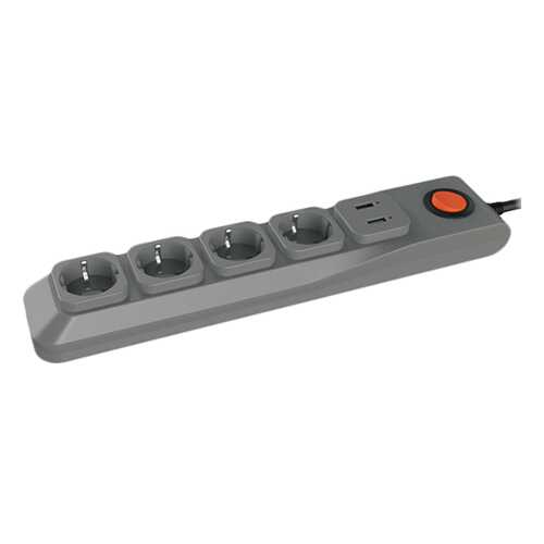 Сетевой фильтр Uniel S-GSL5-3U, 4 розетки, 3 м, Grey в Miele