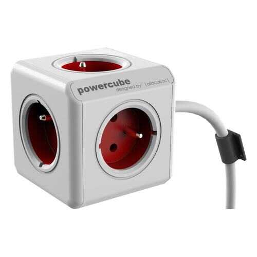 Удлинитель Allocacoc PowerCube Extended 1300RD/DEEXPC, 5 розеток, 1,5 м, White/Red в Miele